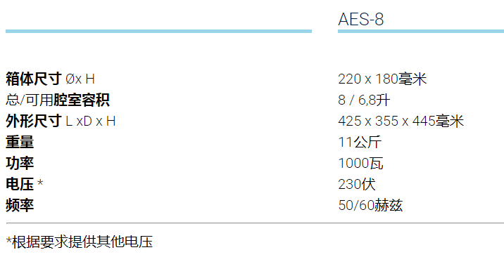 無需干燥臺(tái)式垂直載荷的***壓滅菌器-AES-8參數(shù)